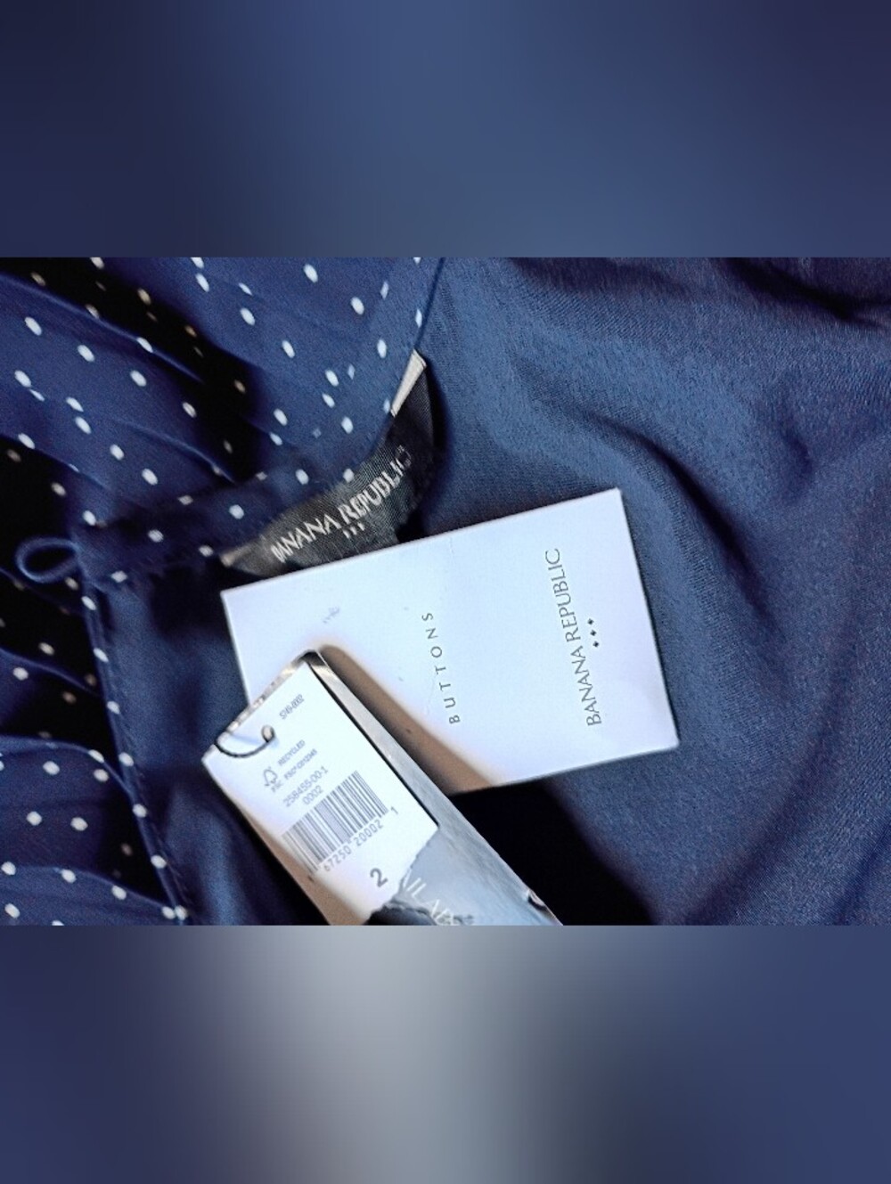 Banana Republic Navy and White Polka Dot Fit-and-Flare Dress - Picture 7 of 9